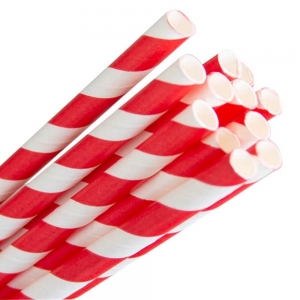 Regular Paper Straw Red Stripe (5000/ctn)